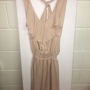 Jennifer Hope nude halter ruffle dress Size XS
