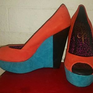 Multi colors Jessica Simpson wedges