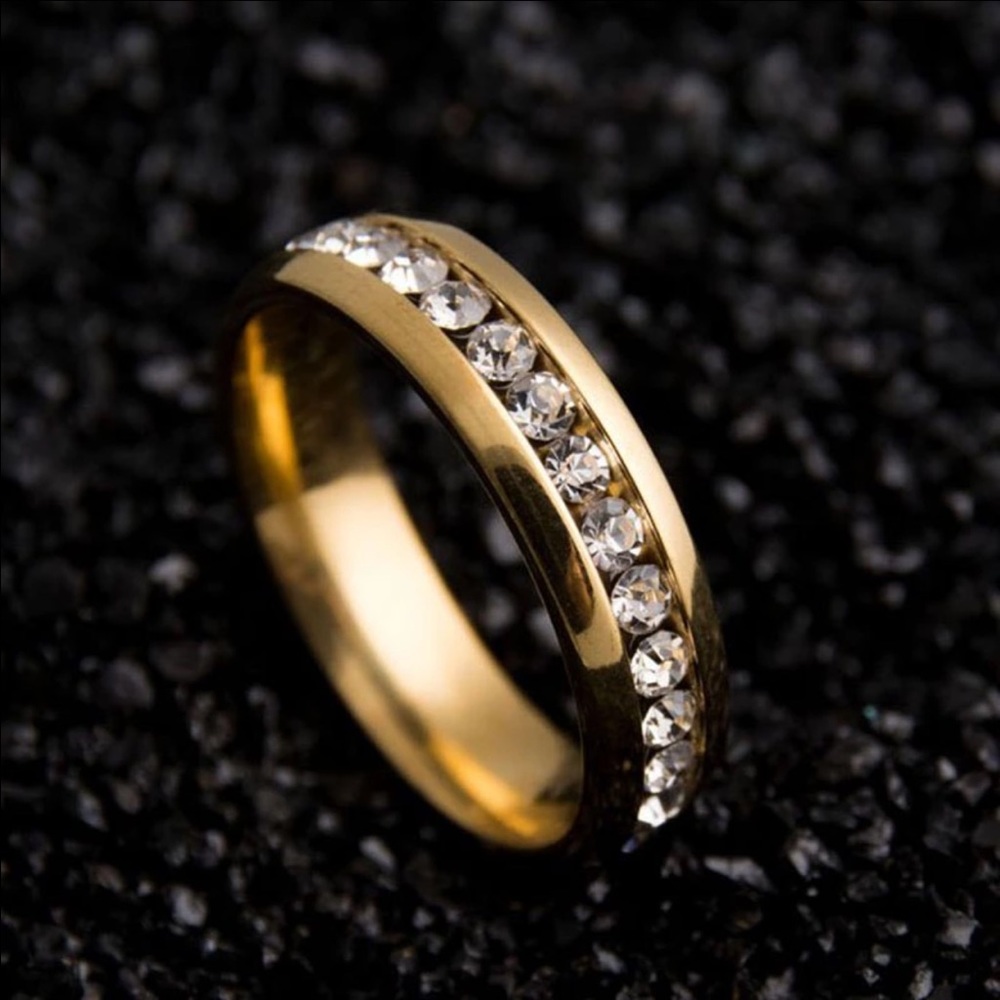 Gold plated CZ wedding band