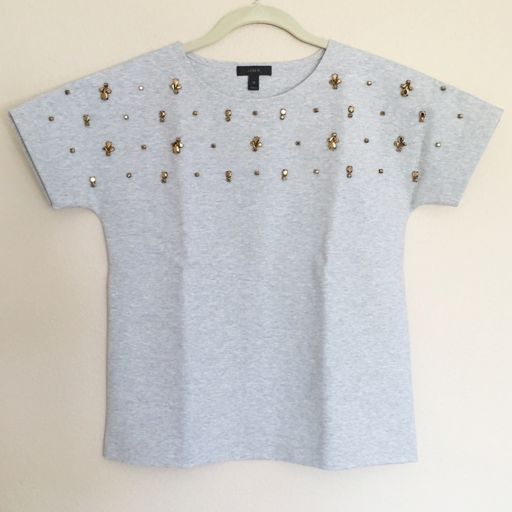 J. Crew Gold Jeweled Top