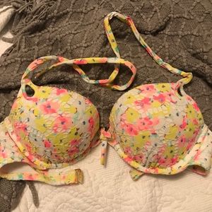 Floral Lace Bombshell Push-Up Bikini Top