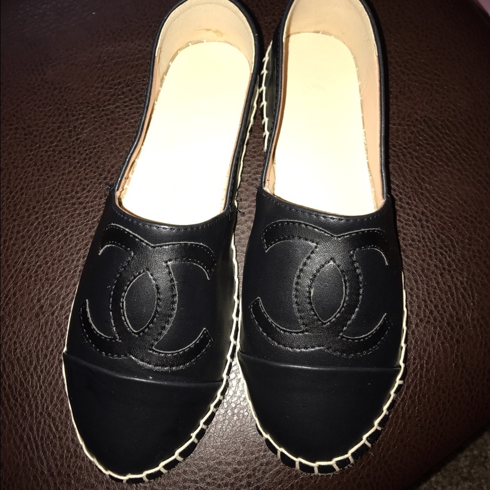 Black espadrilles new with box