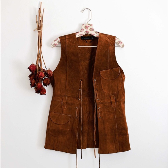 Zara Tops - Zara suede leather vest!