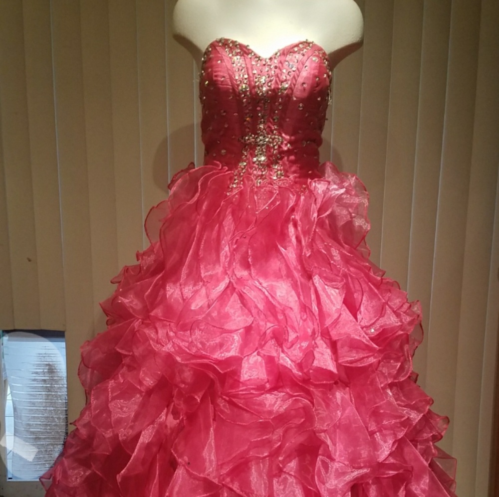 Quinceanera- Sweet 16 HOT PINK and BLING Gown