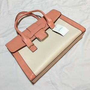 Handbag - Cream & Peachy Pink