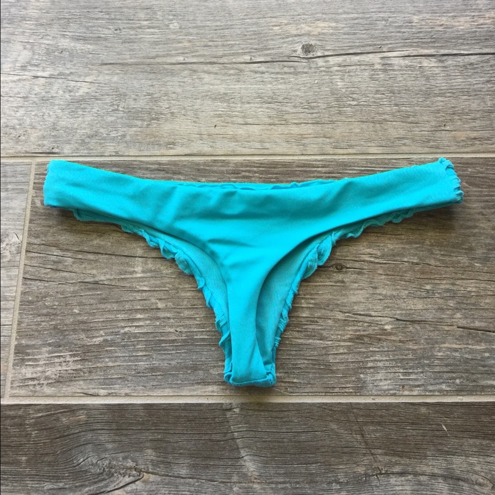 Blue Ruffled Bikini Bottom Size Small - Picture 3 of 4