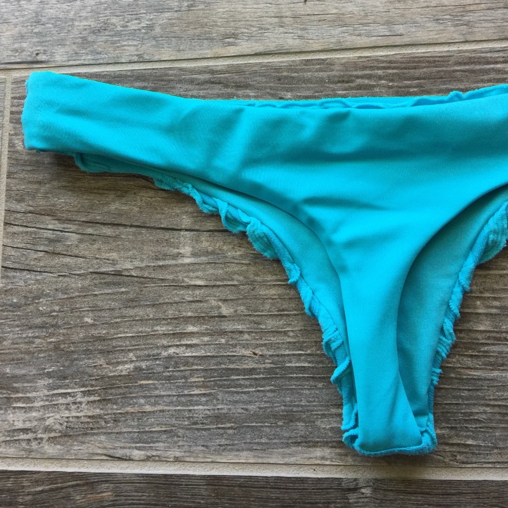 Blue Ruffled Bikini Bottom Size Small - Picture 4 of 4