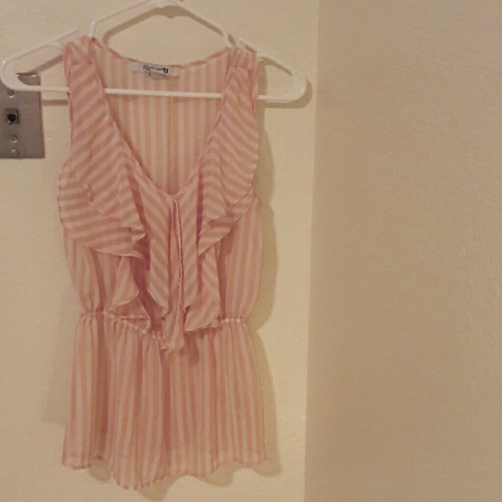SOLD! Forever 21 Striped Chiffon Tank Top