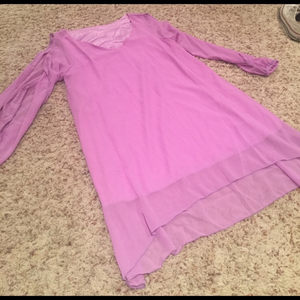 Lavender open sleeve dress