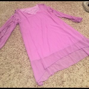 Lavender open sleeve dress
