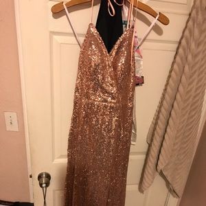 Rose gold sequence dress