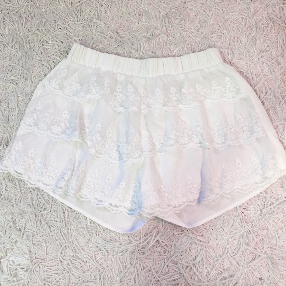 White Lace Shorts