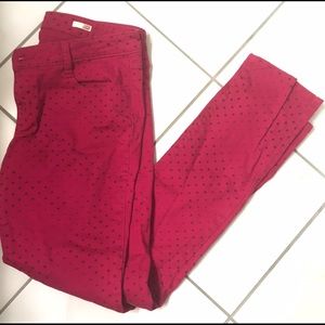 Arizona Pink Polka Dot Skinny Jeans Size 11