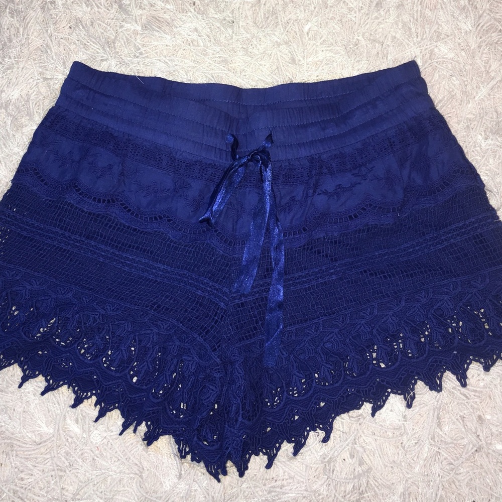 Blue Lace Shorts