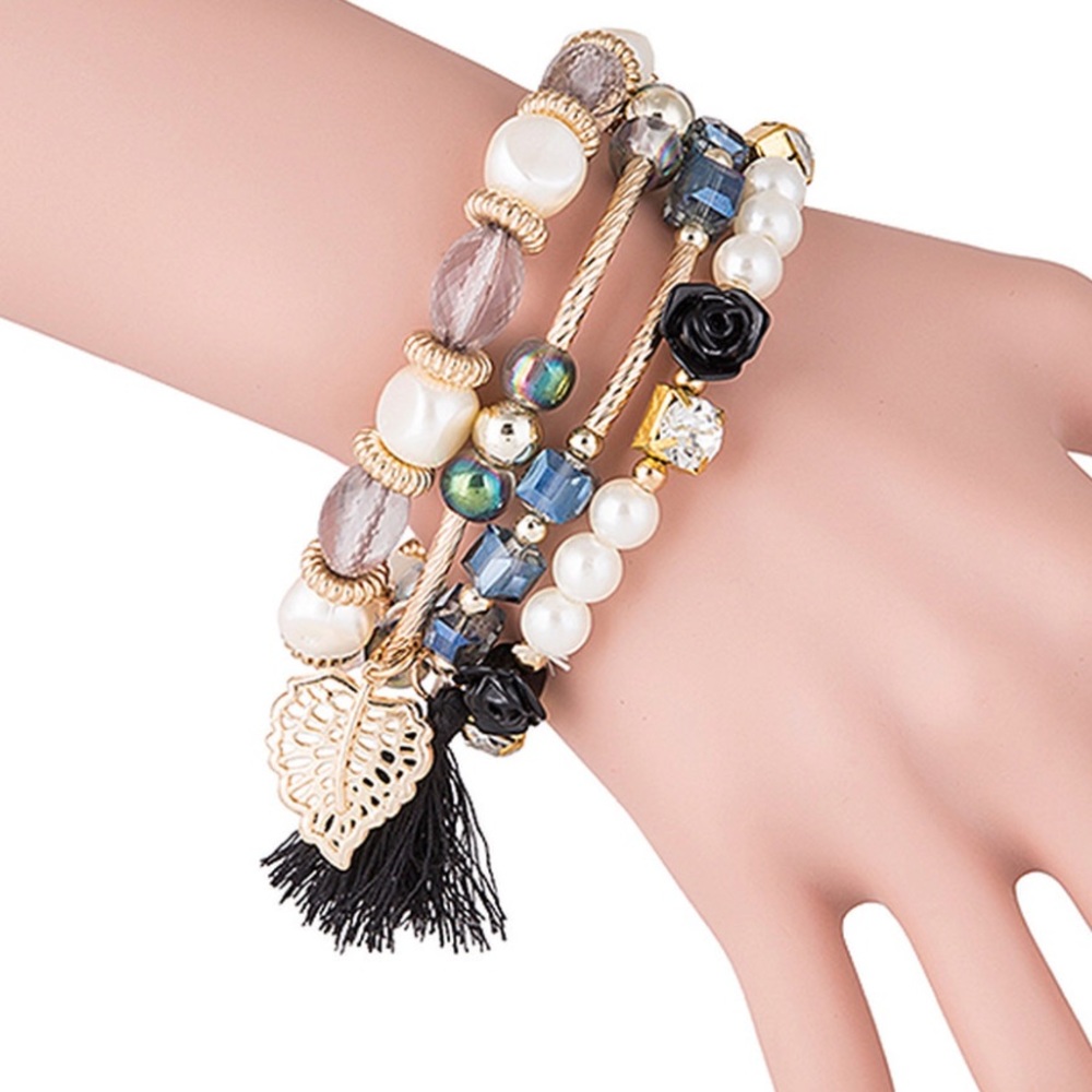 Pearl & Gold Bead Bracelet