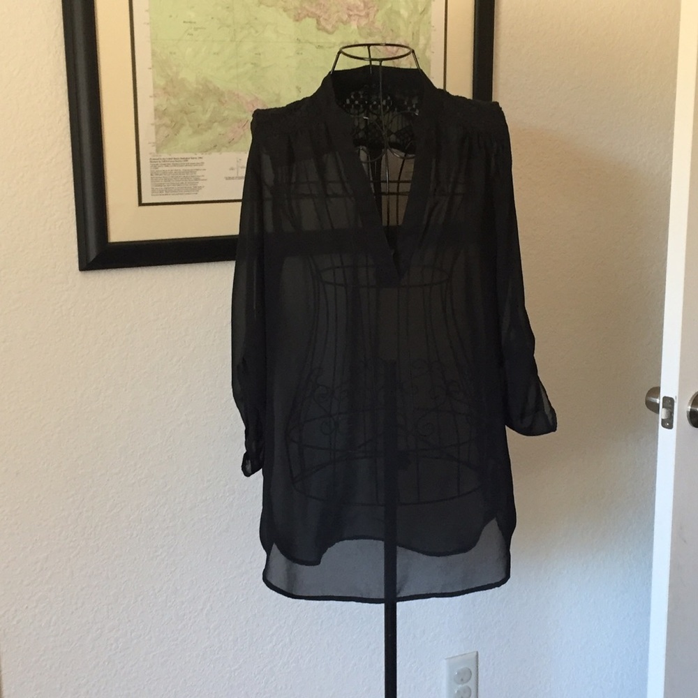 Rue 21 Black Sheer Blouse.
