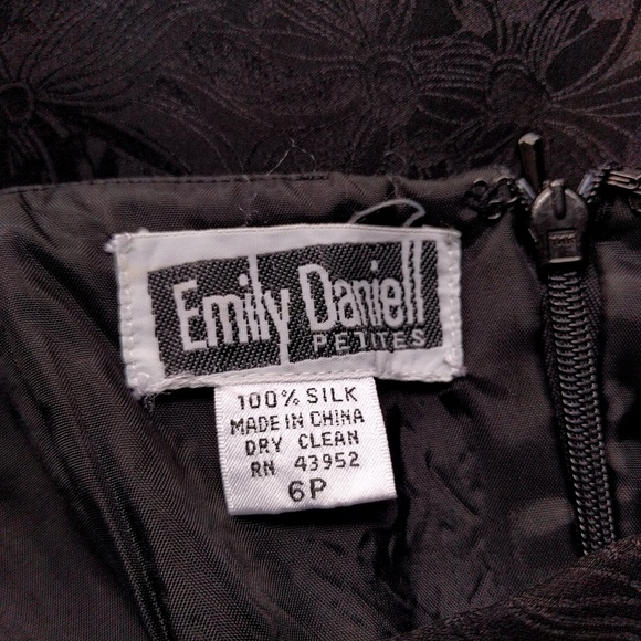 Vintage 90s Emily Daniell Silk Beaded Bustier Side Drape Bodycon Minidress S M - Picture 6 of 6