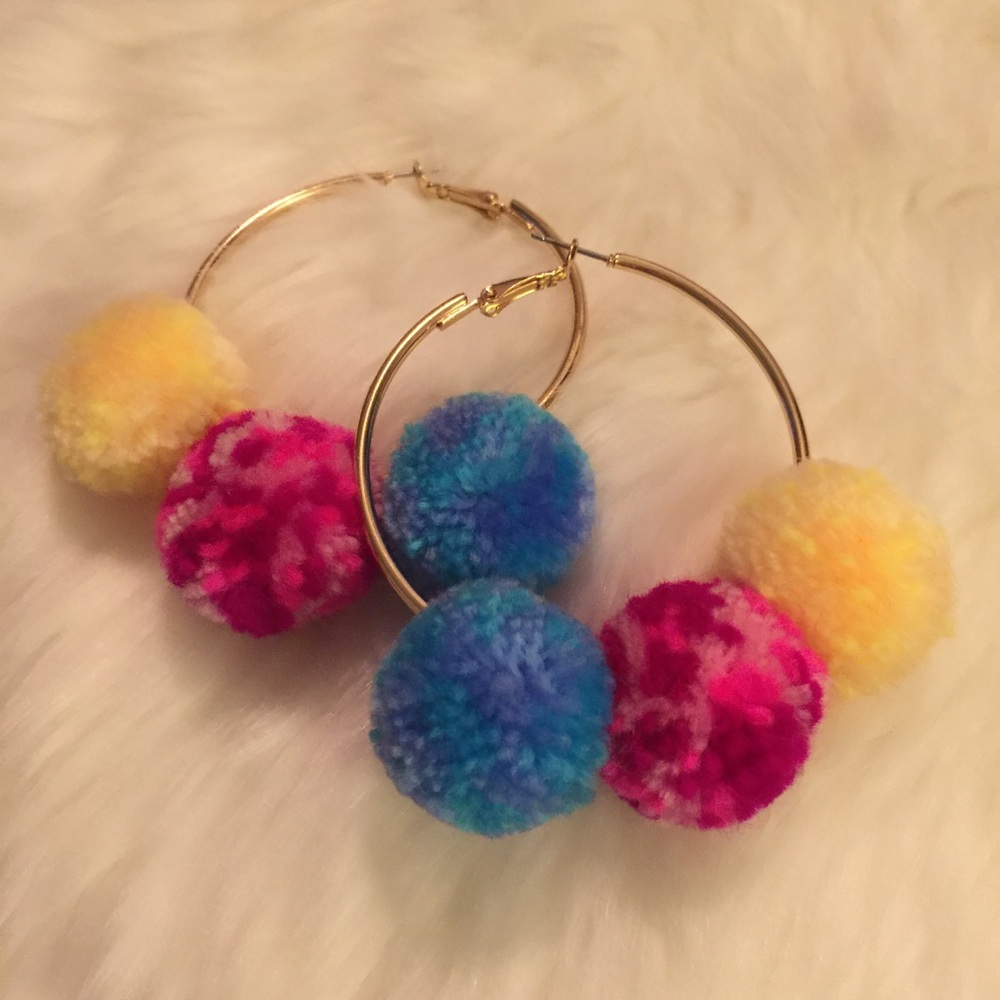 Colorful Pom Pom earrings