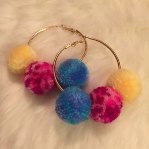 Colorful Pom Pom earrings