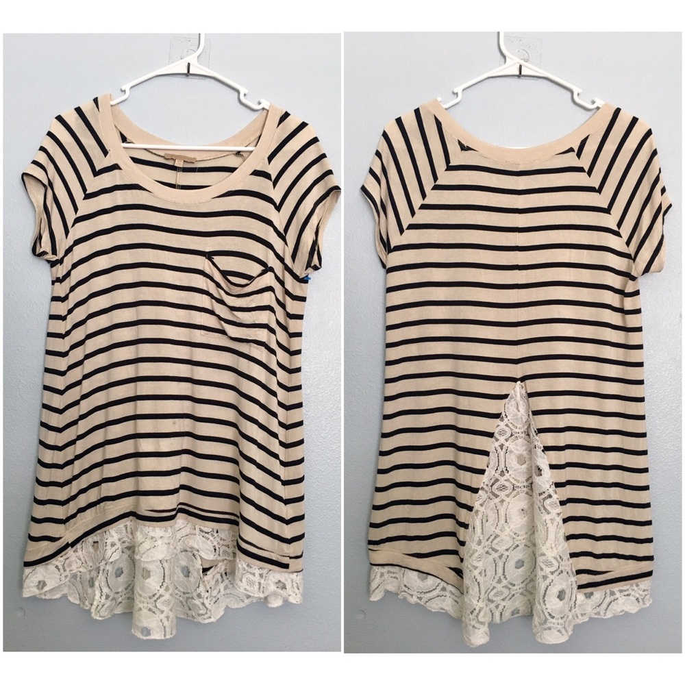 Bordeaux black cream striped lace tail hi-low