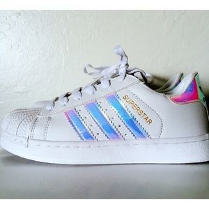 Adidas holographic superstar sneakers