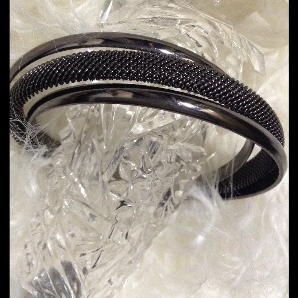 Black Mesh Cuff Bracelet