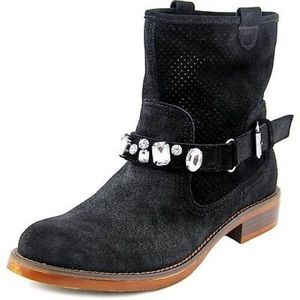 Kensie Black Squire Crystal Suede Boots booties