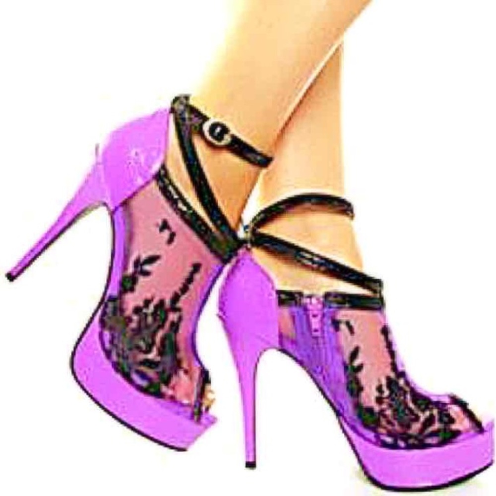 FLORAL MESH EMBROIDERY ANKLE BOOTIE