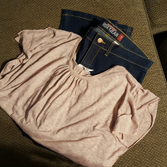 Quiksilver Roxy jeans size 7 and pink fitted shirt - Picture 1 of 7