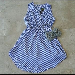 Everly white and blue chevron dress!