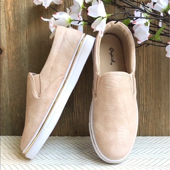 Shoes - Blush Snake Print Sneakers