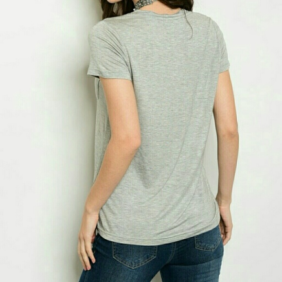 NWT* Ultra Soft Gray Favorite Tee* 1 left - Picture 2 of 3