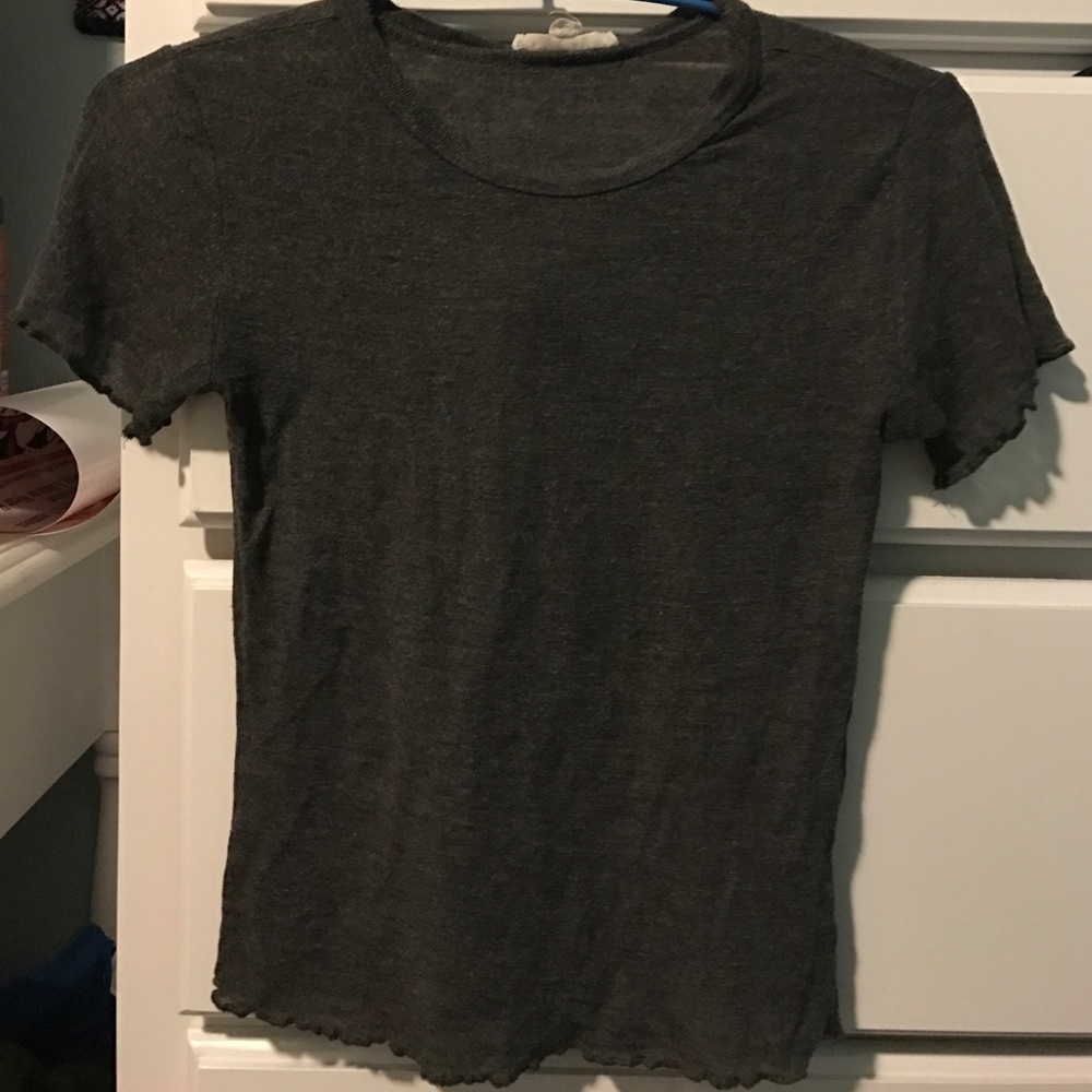 shear grey top