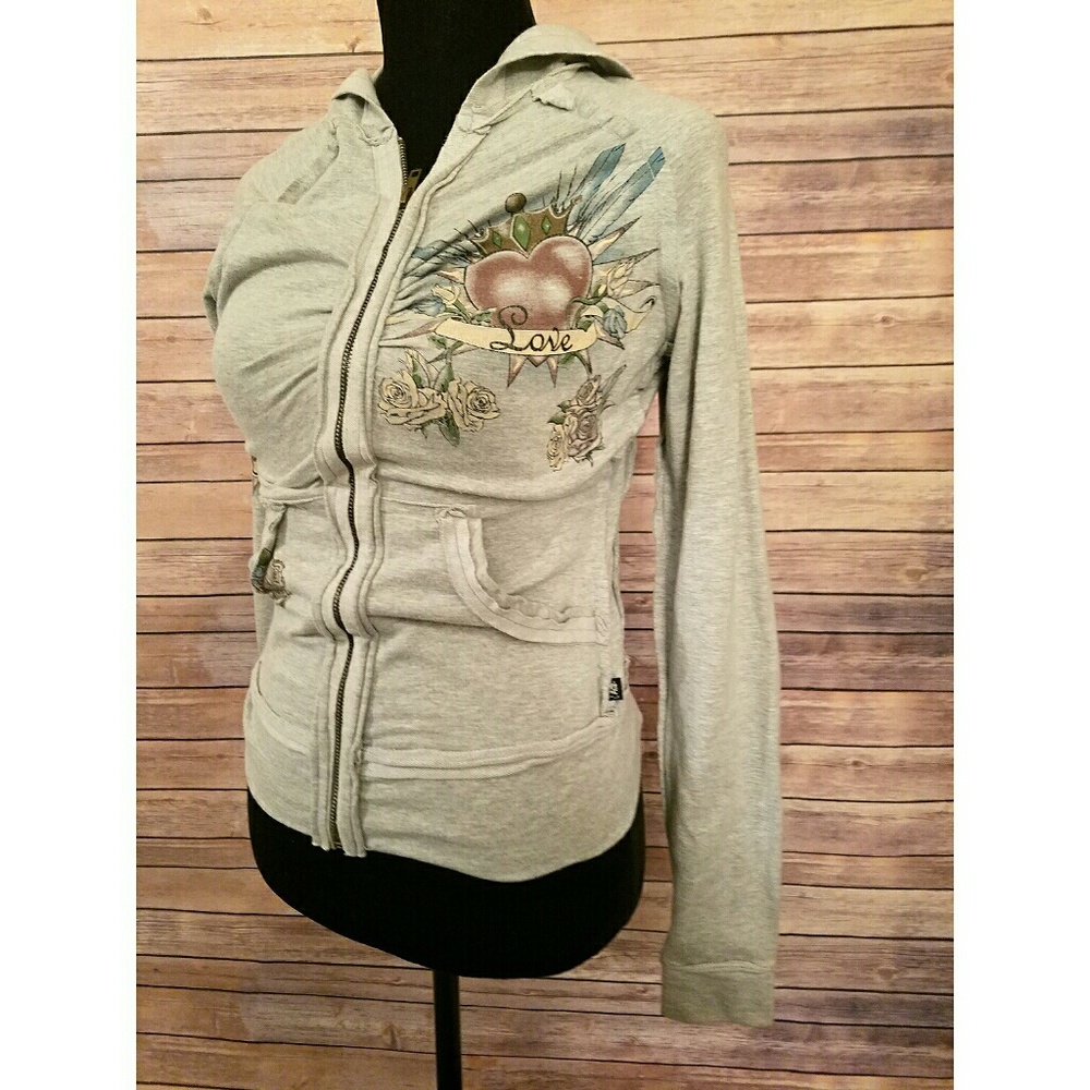 LA Kitty Zip Up Tattoo Hoodie