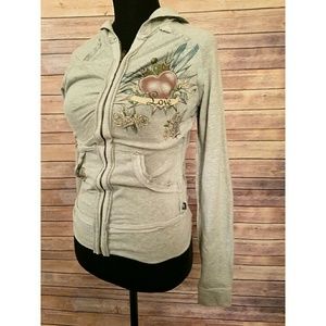 LA Kitty Zip Up Tattoo Hoodie