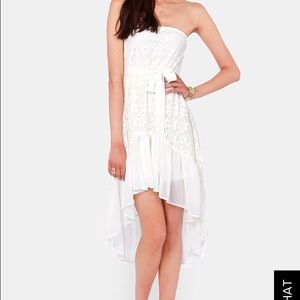 White Strapless Lace dress