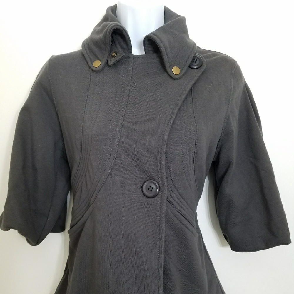 NWT Metropark Dark Gray French Terry cardigan SM
