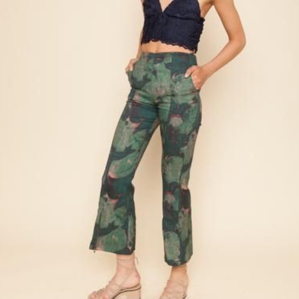 ISO Stone Cold Fox Otway Bells Pants in Green Lily