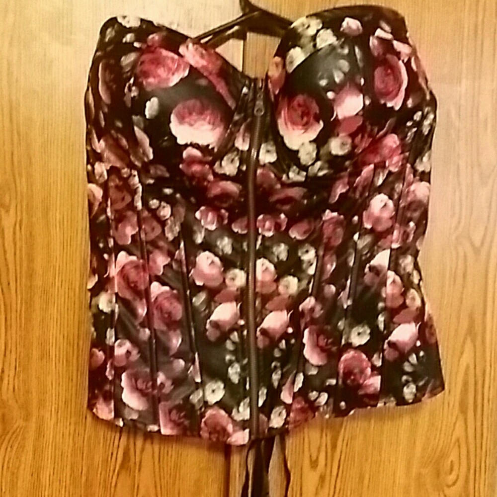 Torrid red rose corset