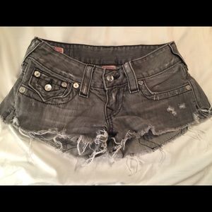 Grey True Religion Crystal Shorts