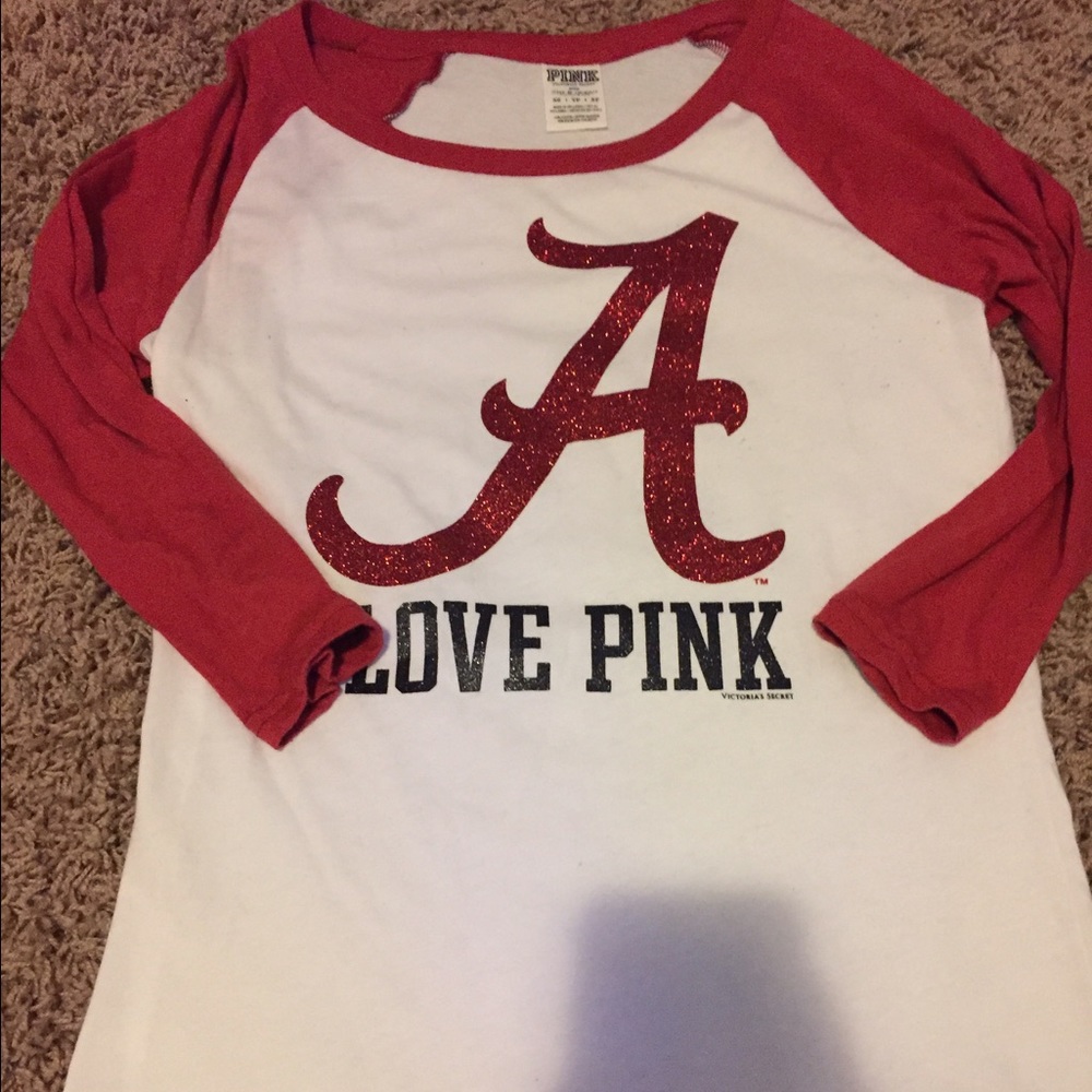 VS PINK Alabama glittery baseball tee