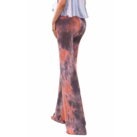 Coral Brown Tie Dye Pants - Picture 3 of 3