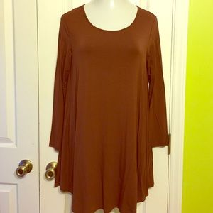 Long sleeve Piko tunic dress