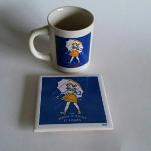 1956 Morton Salt Coffee Cup & Matching Coaster