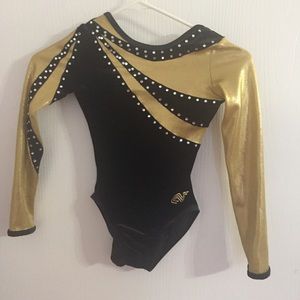 Alpha factor long sleeve gymnastics leotard