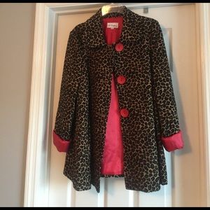 Leopard Print swing coat size large 3 sister.