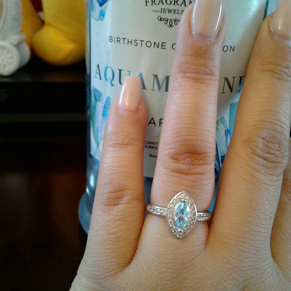 Aquamarine march stone Ring