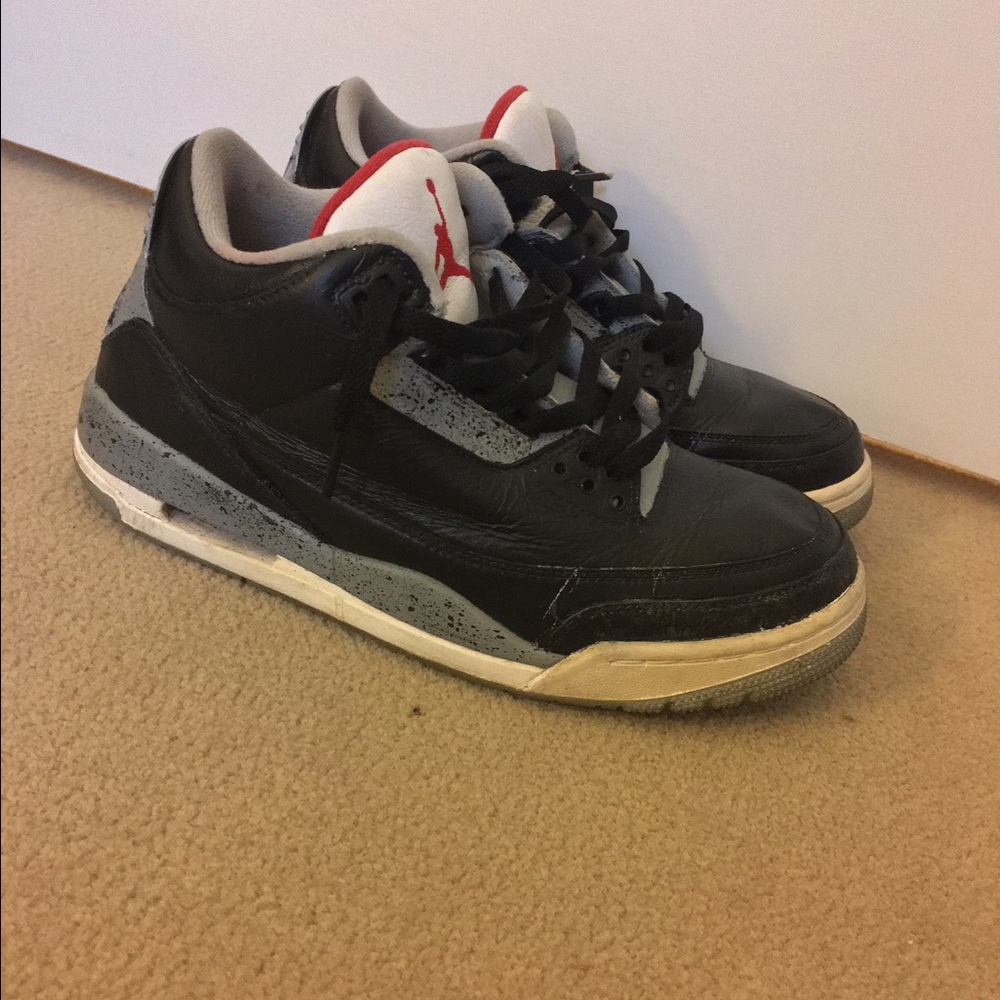 Jordan 3s Custom Black and Red Colorway