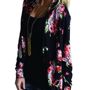 Floral Kimono Boyfriend Cardigan NWT