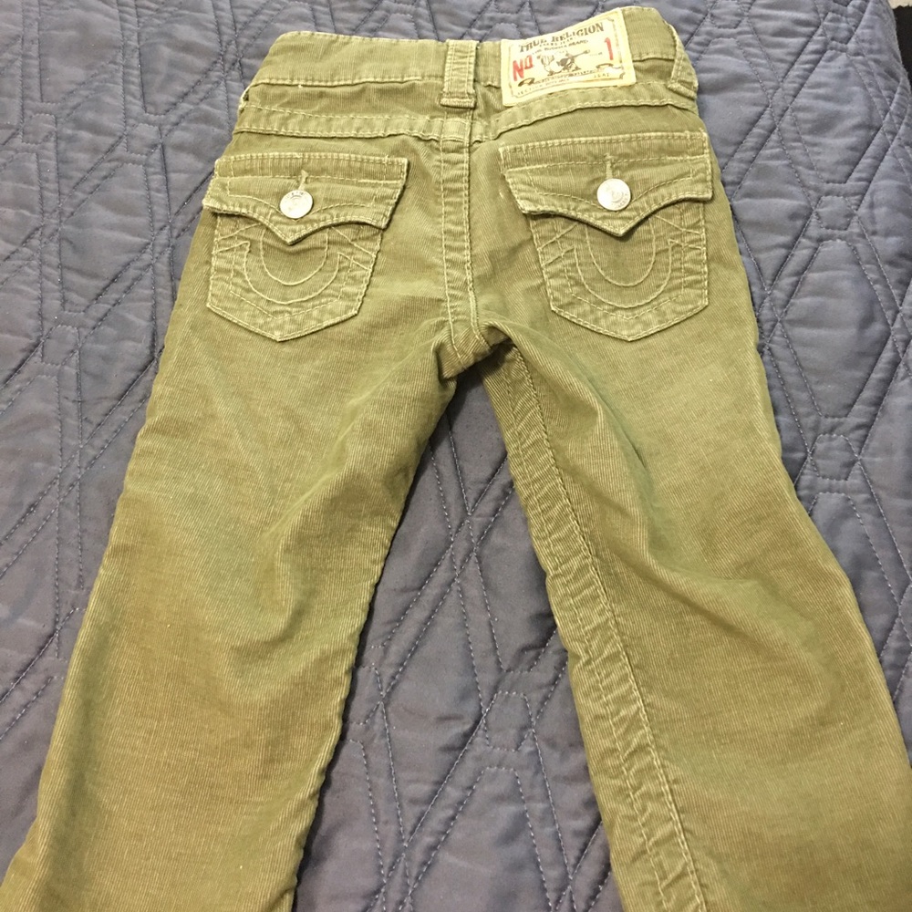 True Religion green corduroy toddler pants